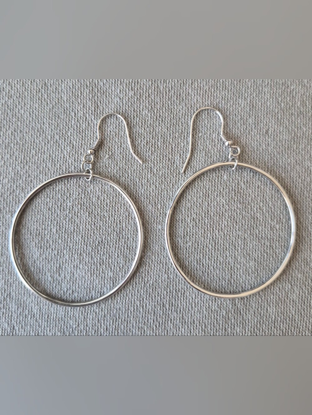 Silver Hoop Dangle Earrings - Classic Women Jewelry